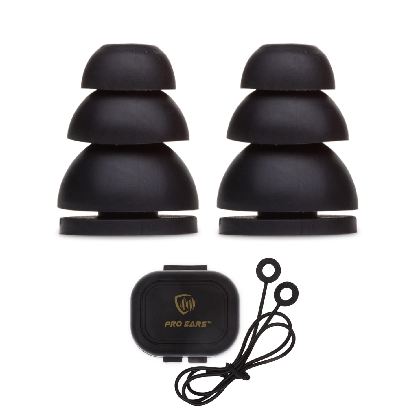 Pro Ears Audiomorphic Earplugs, Shooting Ear Protection, Noise Canceling Earbuds, Hearing Protection, Carrying Case Included, Black (Large)