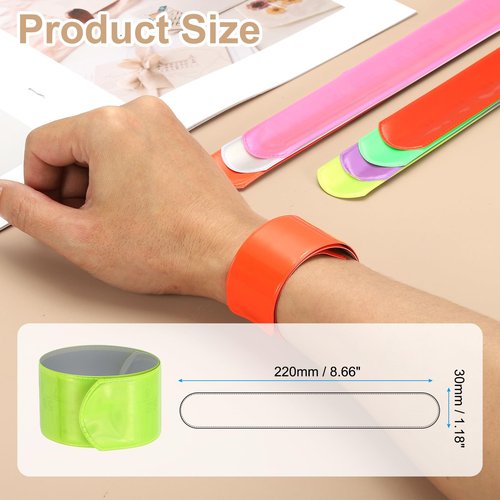 PATIKIL 22cm Reflective Bands, 24pcs Reflective Arm Bands Straps Wrist Reflective Running Gear Safety Reflective Straps Bracelets High Visibility for Night Walking Bicycle, Yellow