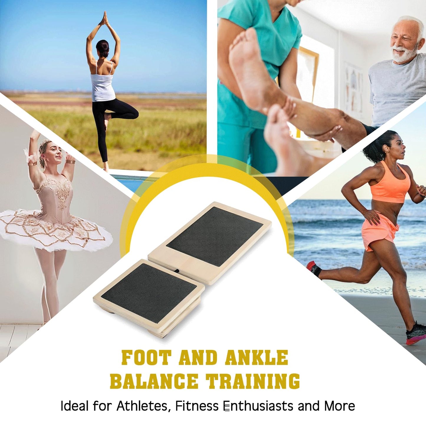 Ankle Balance Board for Sprained Exerciser, Adjustable Single Leg Balance Board for Plantar Fasciitis Relief, Foot Strengthener with Ankle Compression Sleeves, Ankle Strengthener for Home Gym Therapy