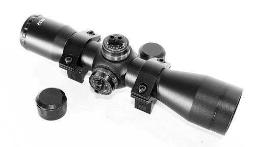 Tippmann TMC Paintball Marker Sight Scope 4x32 Aluminum Black Paintballing Optic Picatinny Rings woodsball.