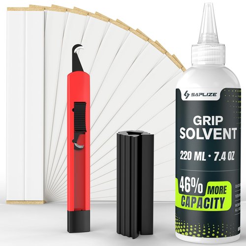 SAPLIZE Value Golf Grip Repair Kit – Includes 7.4oz GTA-200 Golf Grip Solvent, 15 Exclusive High-Performance Golf Grip Tape, Hook Knife, and Rubber Vise Clamp for Regripping Golf Club Grips