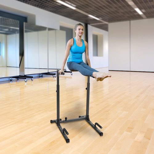 SELEWARE Heavy Duty Dip Bar, Adjustable Width & Height Dip Station Home Gym Fitness Equipment, 1000lbs Capacity, Multifunctional Strength Training Dip Stand W/Push Up Bar for Tricep Dips L-Sits