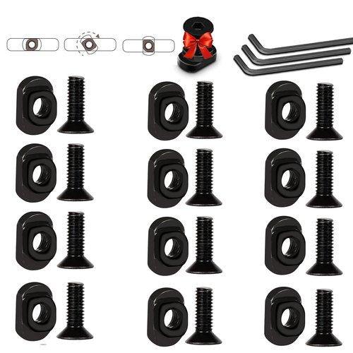 Bontok Single Picatinny Aluminum Accessory Rail Set 3 5 7 9 11 13 Slots with 13 T-Nuts & Screws, 6 Wrench (Squared Corner)