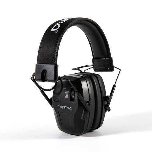 Muffpro Rechargeable Shooting Ear Protection with Sound Amplification Electronic Earmuffs for Noise Reduction, Active Noise Canceling Ear Muffs for Hunting Black