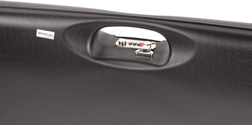 Negrini Luxury Shotgun Case - Hard Case for Over/Under, Un-Single, or Top-Single Shotgun - Fits 1 Shotgun, Up to 34” Barrels - Airline Approved, TSA Locks - Made in Italy - Black/Bordeaux