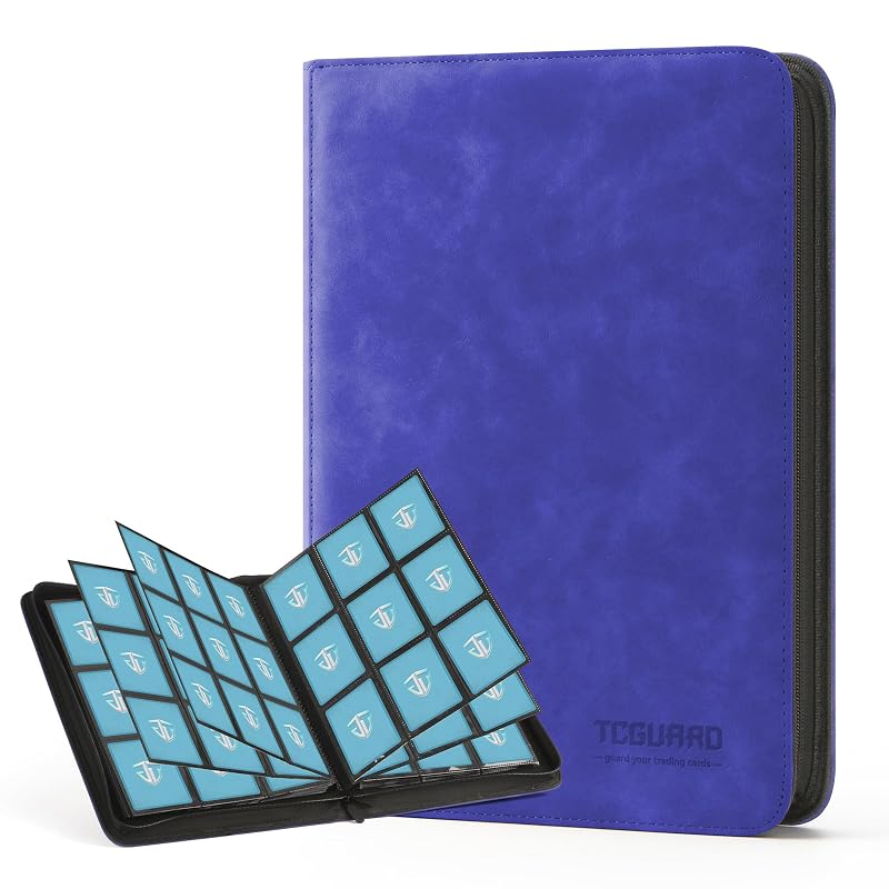 TCGUARD 9-Pocket Card Binder - 540 Card Capacity Blue 9-Side Loading Zipper Album (Variation: Blue 9)
