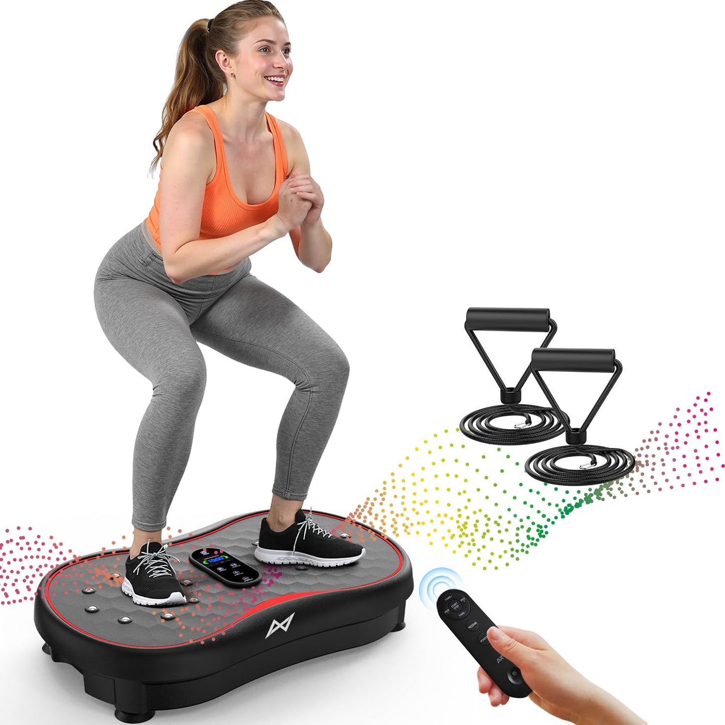 AXV Vibration Plate Fitness Platform Exercise Machine Vibrating Shaking Full Body Shaker Workout Vibrate Stand Shake Board Sport Gym for Weight Loss Fat Burner for Women Men