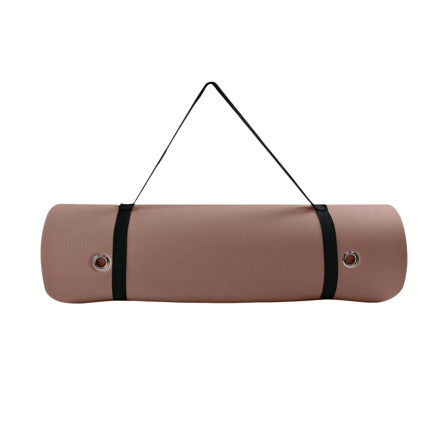 TONE Fitness Hanging Yoga Mat, Pilates Mat, Exercise Mat for Home Workouts with Carry Strap | V Pattern | Mocha