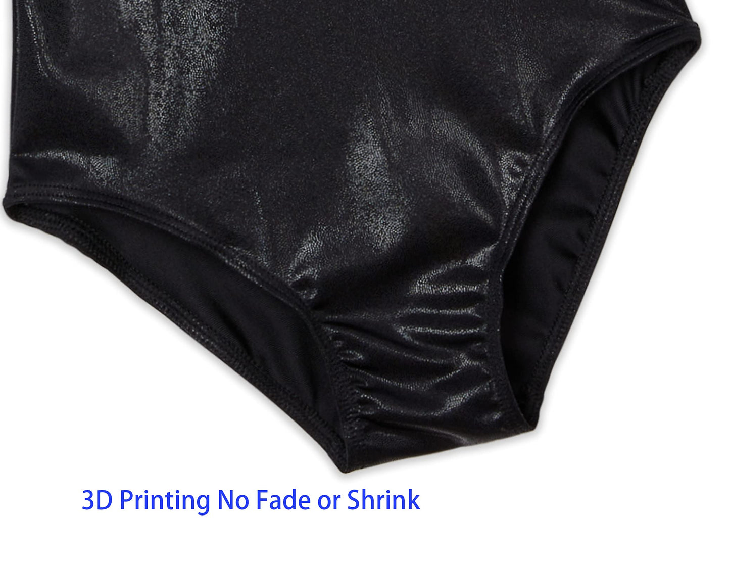 Domusgo Gymnastics Leotards for Girls 8-9 Years Old Black Sparkly One Piece Tumbling Outfits