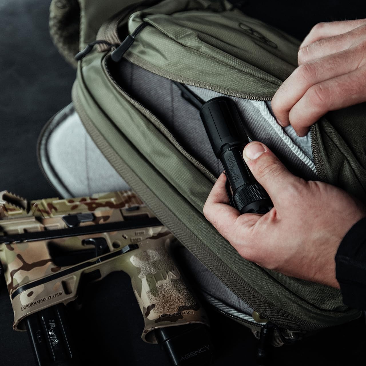 Eberlestock Fade Sling Tactical Crossbody Bag for Men – EDC Sling Backpack with Concealed Carry Compartment, Hydration Pass-Through, Loop Lined Pockets – 14”x9”x4.5”, 573 Cu In – Steel