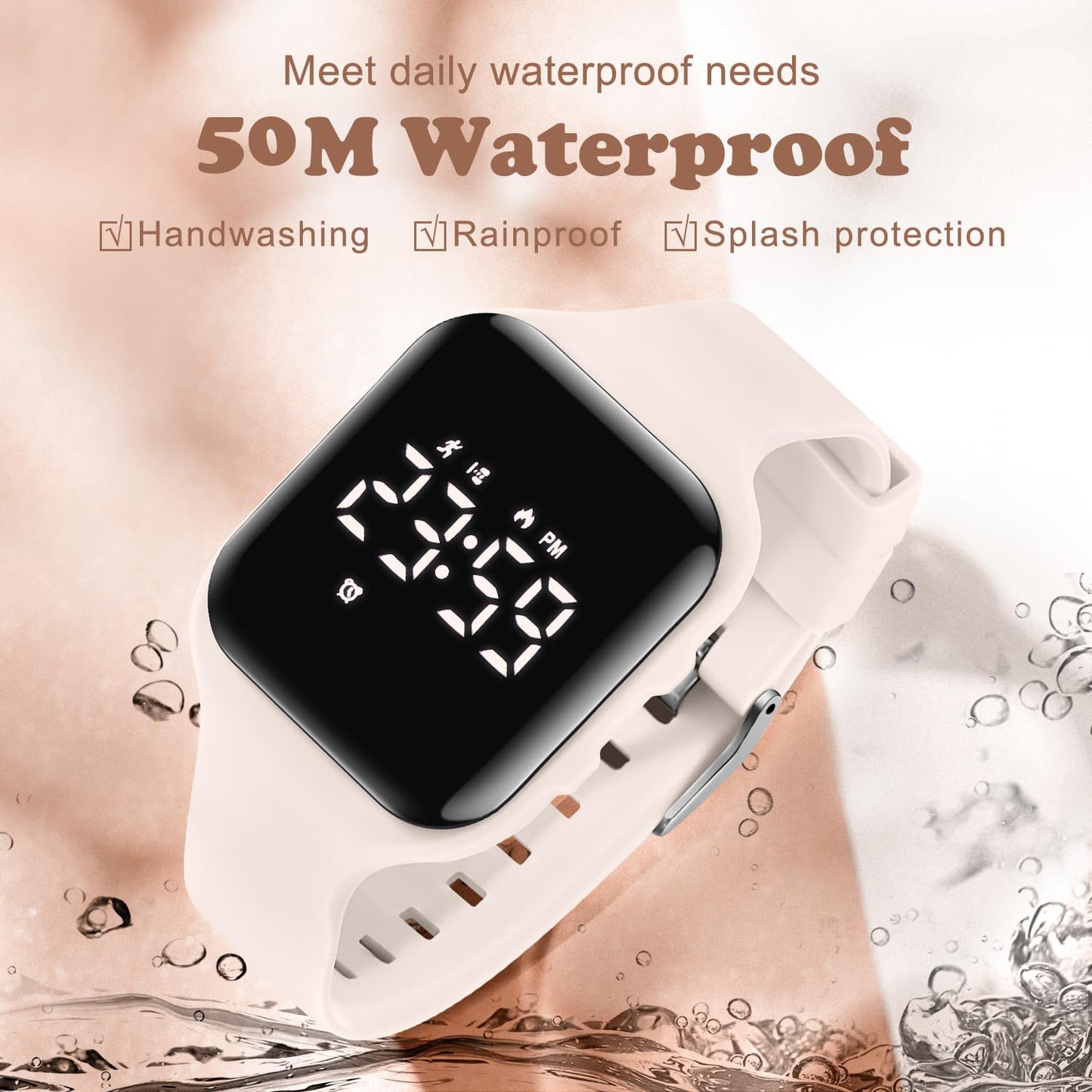 A ALPS Kids Watches for Girls Boys Digital Sport Watch with Step Counter Pedometer Vibration Alarm Clock, No App Waterproof Fitness Tracker Kids Watch Boys Girls Teens Students Ages 5-16