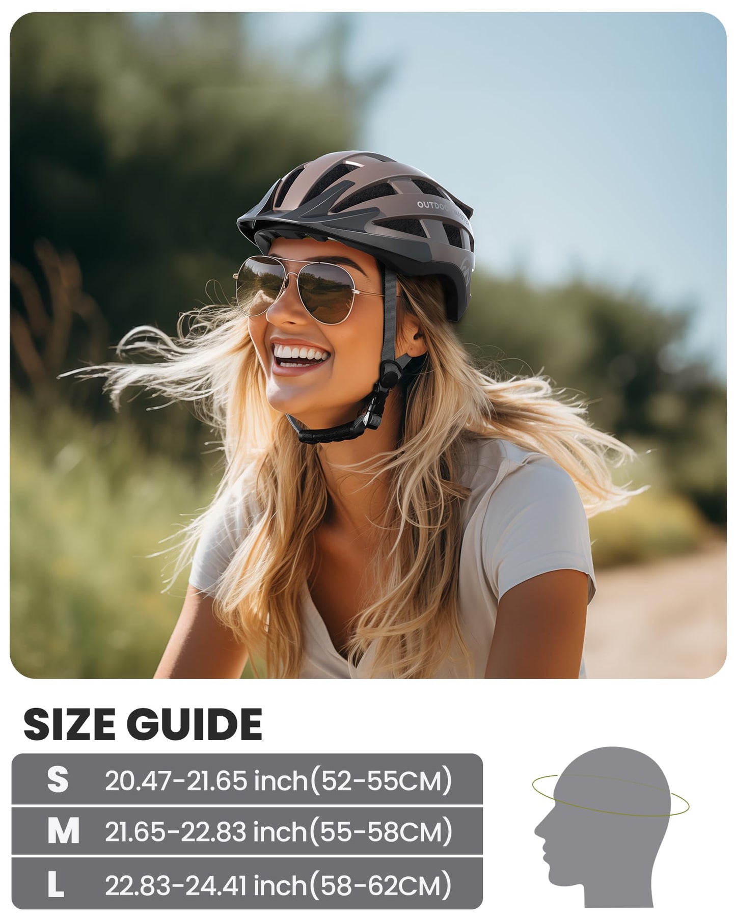 OutdoorMaster Gem II MIPS Bike Helmet with Light - Lightweight Cycling Helmet,Mountain Road Bicycle Helmet for Youth & Adult