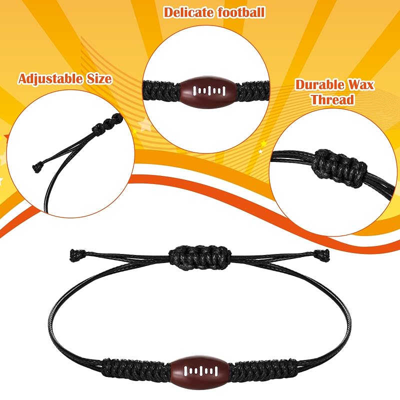 Football Bracelets with Inspirational Cards – 30 Sets Party Favors (Variation: Football)
