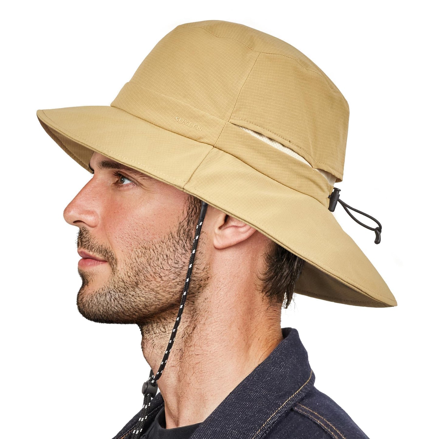 Sukeen Bucket Hat, Waterproof, Skin-Friendly, Shields Neck, Quick-Dry, Sun Hat for Fishing, Outdoor Bonnie hat, Khaki