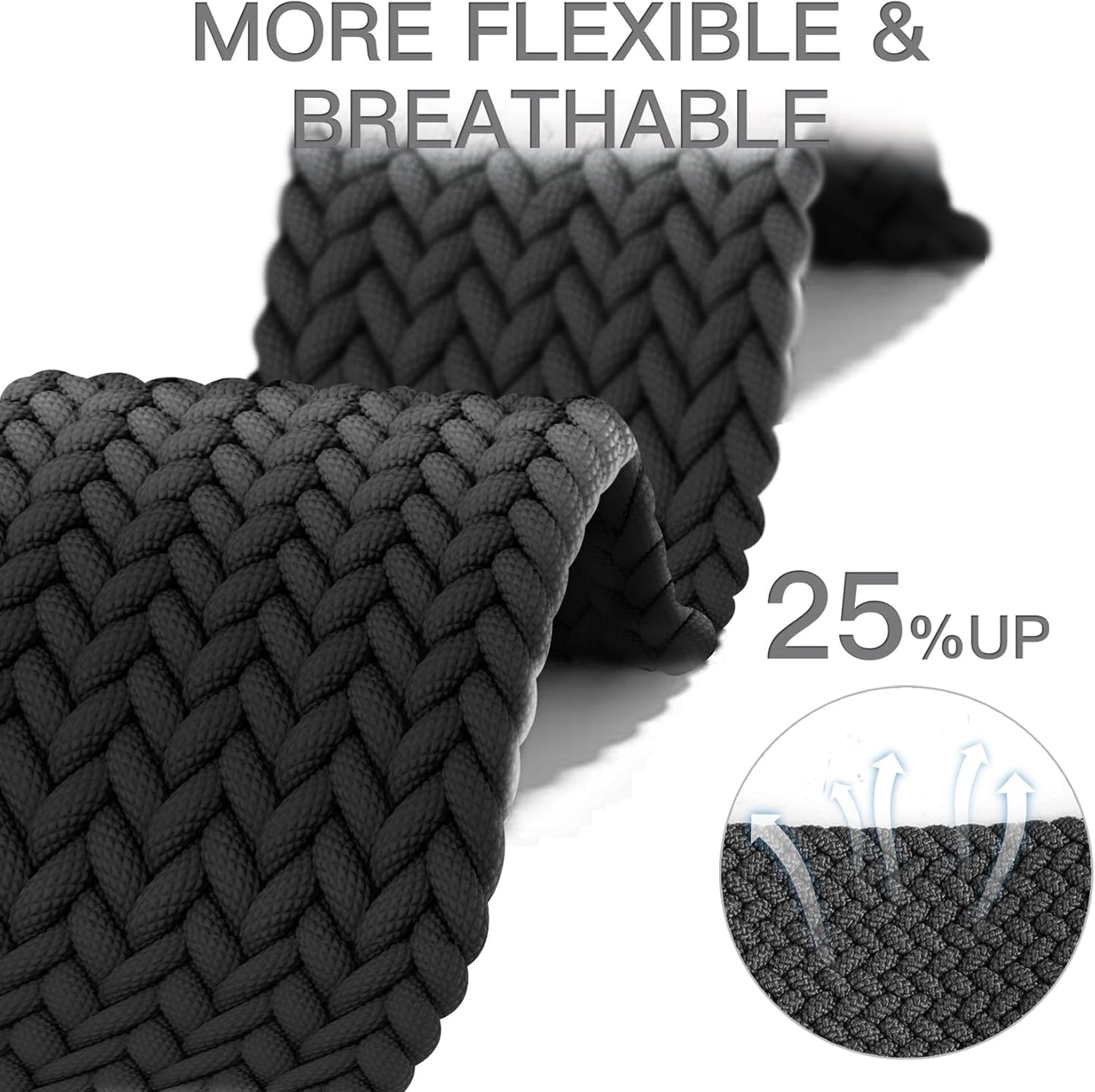 20mm Magnetic Braided Nylon Band Compatible With Garmin Vivoactive 6/Vivoactive 5/3/3 Music Watch Bands, Quick Release Stretchy Strap Replacement for Venu Sq 2/Forerunner 55/165/245/645