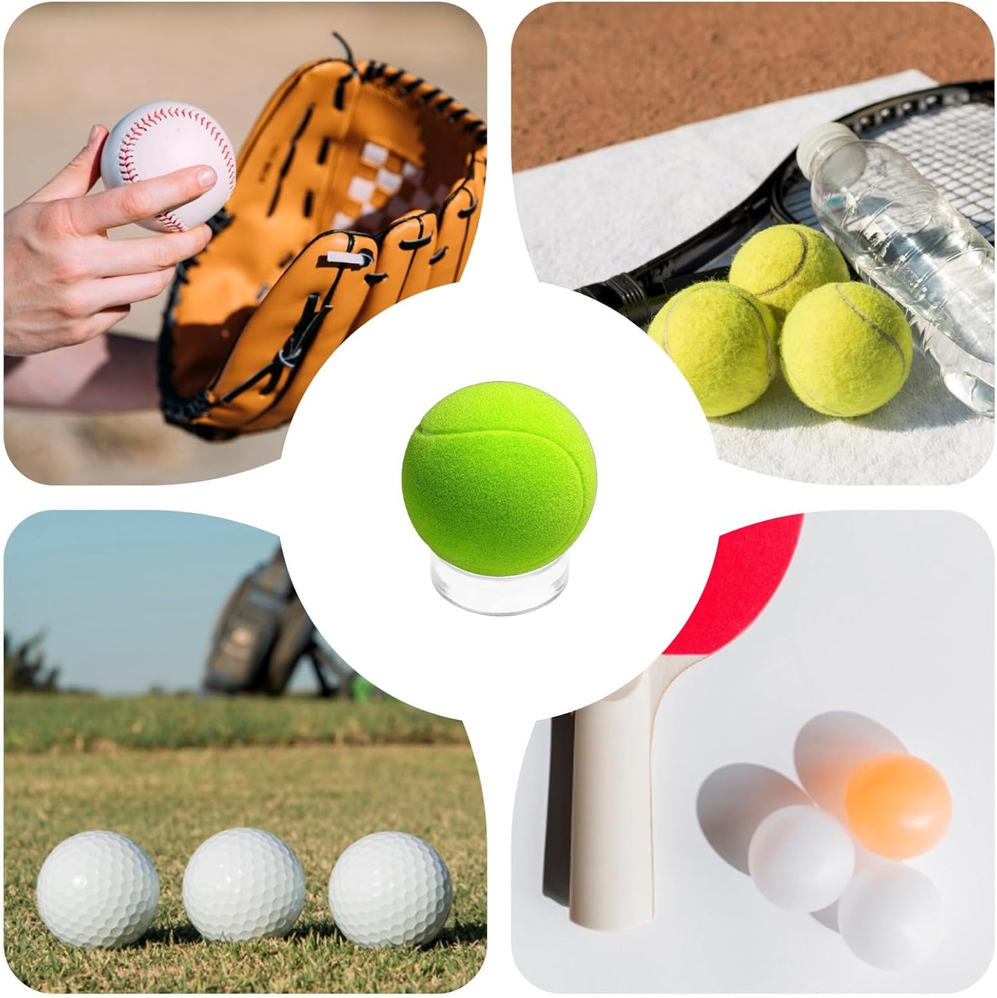 15Pcs Baseball Holder, Sphere Holders Ball Stand Baseball Stand for Display Clear Ring Acrylic Display Holders for Easter Eggs Golf Softball Tennis Ball Spheres Marbles Collections
