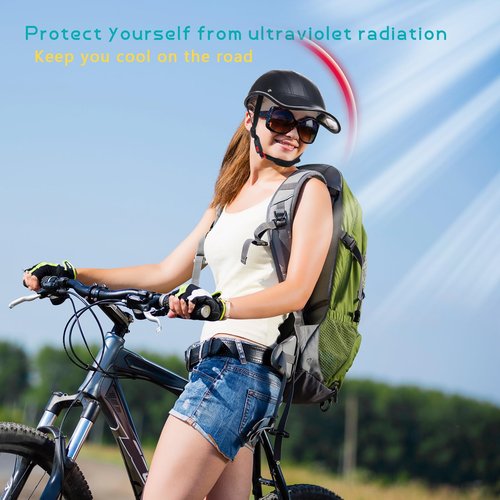 Bicycle Helmet PU for Adults Small/Large Baseball Cap Bike Helmet for Women and Men Adjustable Safe Sunshade 21.7-24.4 INCH Bike Cycling Helmets (Black, Large)