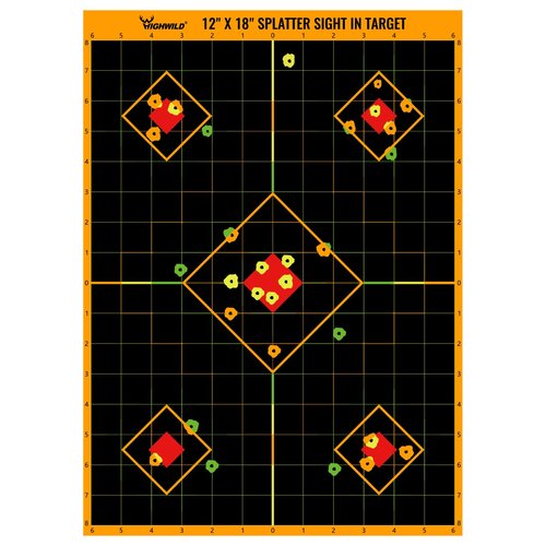 Highwild Sight in Splatter Paper Targets - Splash Effect of Multiple Colors - 12x18 Inch (10 Pack)