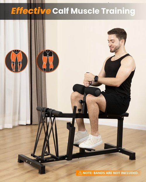 Cofiyard Calf Raise Machine, Seated Calf Workout Machine with Band Pegs, Leg Training Home Gym Equipment