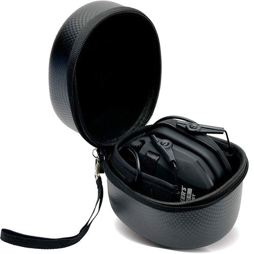 Walker's Razor Slim Shooter Pink Electronic Hunting Folding Hearing Protection Earmuffs with 23dB Noise Reduction & Black Shockproof Carrying Case