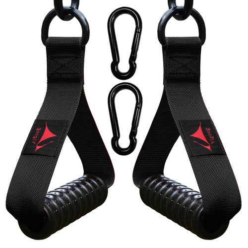 Vigoog Heavy Duty Gym Exercise Handles Attachment for Cable Machine,Resistance Band,Pulley System Fitness Workout Equipment, with Elastic Rubber Grip (Carbon Black XR)