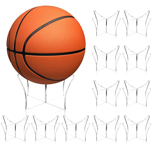 12 Pack Acrylic Ball Display Stand, Basketball Holder Stand, Soccer Ball Holder Display, for Sports Memorabilia