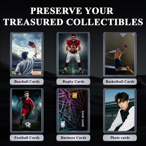 Top Loaders for Cards, 3"x4" Toploaders for Cards, 200 Pcs Card Sleeves Hard Plastic, Collectible Trading Card Ptotective Sleeves, Card Protectors Hard Plastic for Baseball, Football and Game Cards.