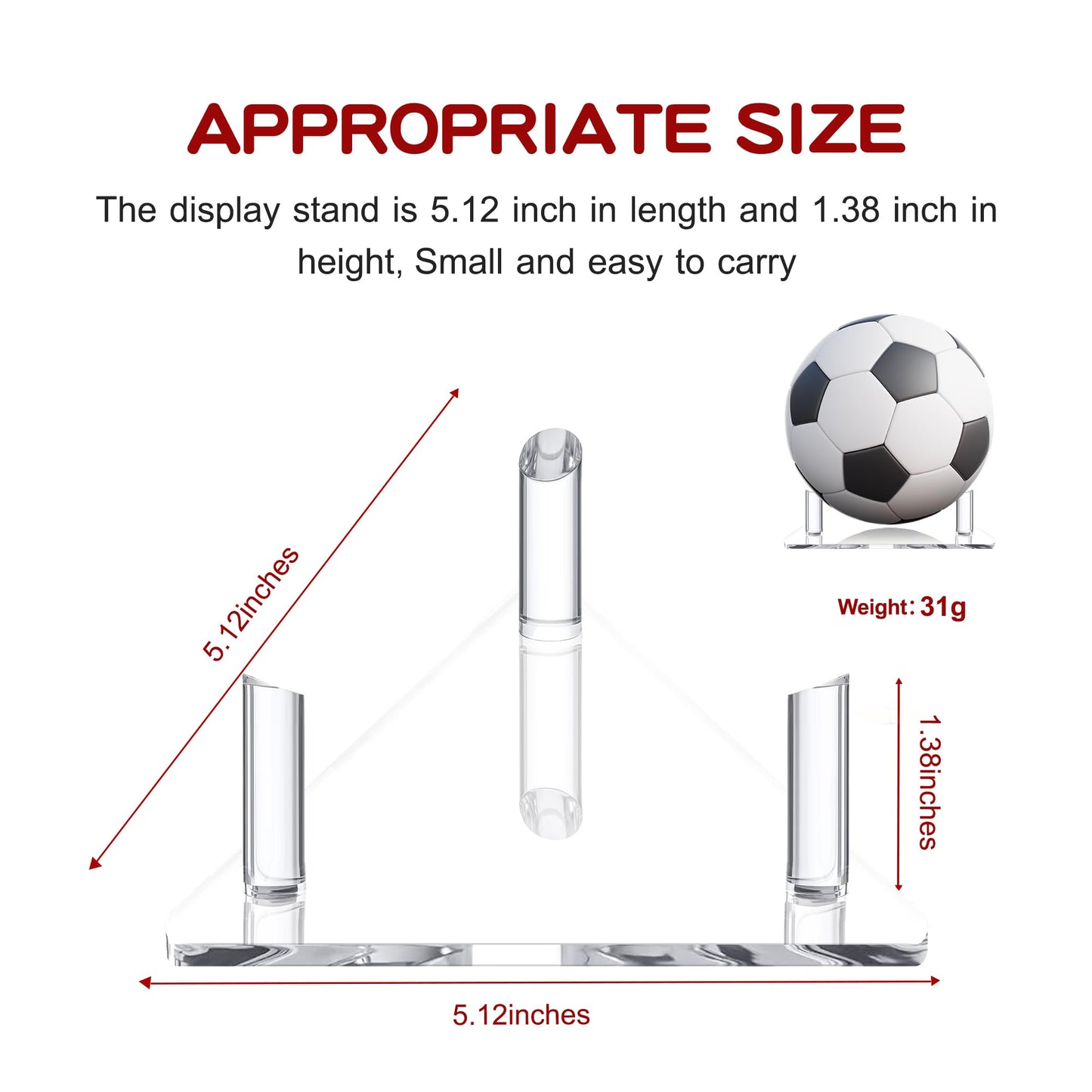 HENJAER Basketball Stand,4-Pack Anti-Slip Acrylic Ball Holder,Tabletop/Shelf Storage for Football Soccer Volleyball Rugby