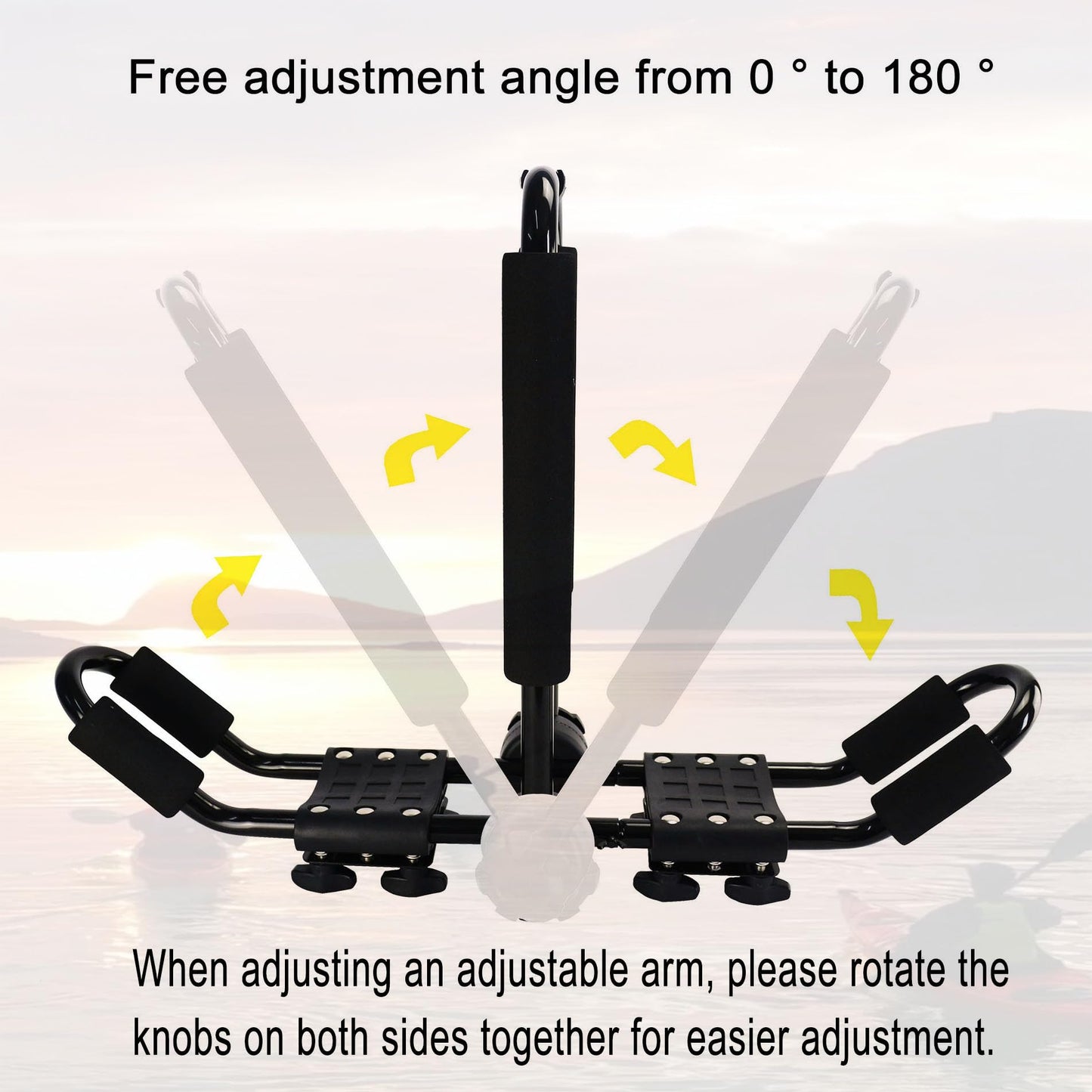 Folding Kayak Roof Rack J-Bar Adjustable