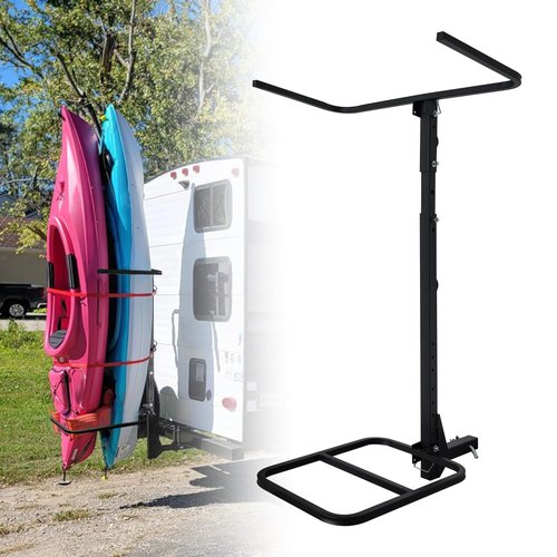 RV Hitch Mount Kayak Rack Fits up to 12' Kayaks Vertical Standing Kayak Carrier 2'' Hitch Receiver 150LBS for RV Truck SUV