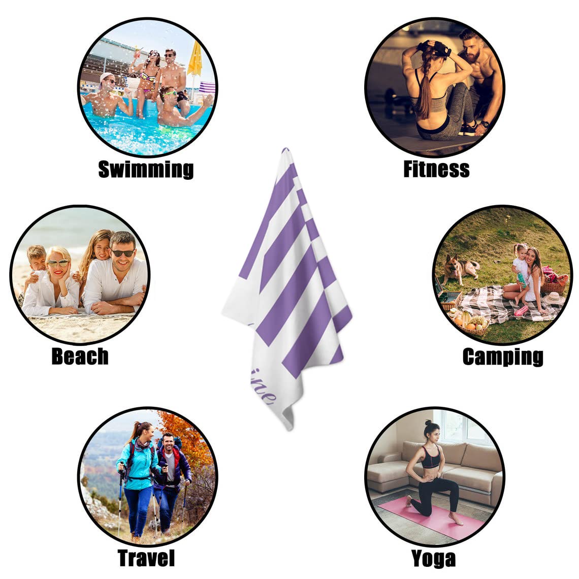 Novgarden Personalized Beach Towels with Name/Photo-Microfiber Beach Towels-Custom Quick Dry Beach Blanket- for Beach, Travel, Pool - 30’’X60’’ (Beach Towel with Name-Style 4)