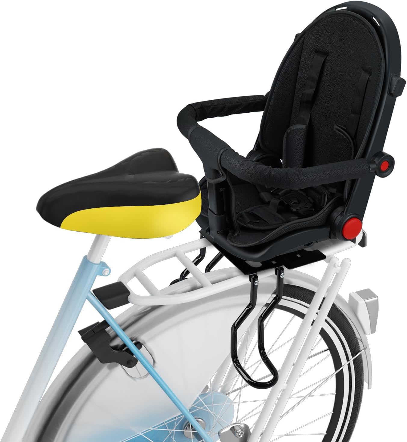 2025 New Rear Child Bike Seat, Child Bike seat for 1-3 Years Old,Rotatable Rear Mounted Toddler Bike Seat,Rear Frame Mounted Baby Bike Seats Kids Safety