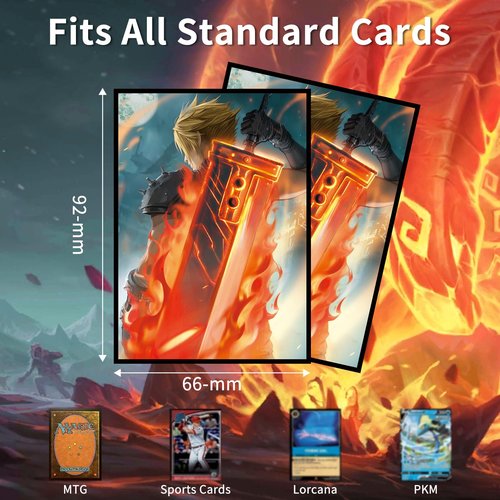 MTG Card Sleeves(Fantasy) Magic The Gathering Card Sleeves Art Sleeve Deck Protector, Clear Front & Matte Back, Smooth Shuffle