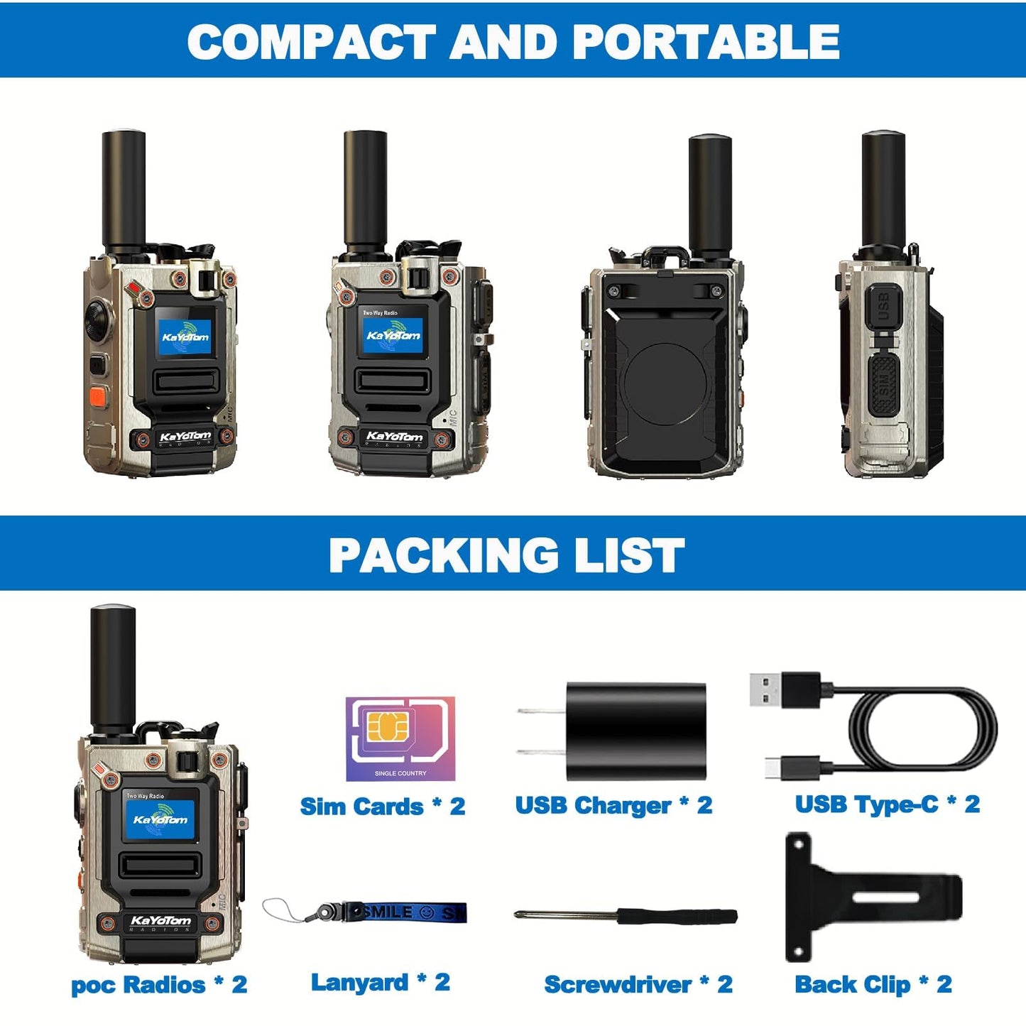 （Lifetime Free） Nationwide Walkie Talkie - Rapid PTT Unlimited Range Long Distance Global POC Two Way Radio for Family, Business, Outdoor Use, FCC Certified, Durable with Long Battery Life（9-Pack）