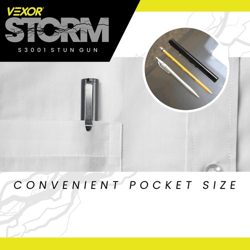 Vexor Storm Pen S3001 Personal Safety Device - Sleek and Discreet Rechargeable with LED Light - Pocket Sized - Safety Switch and USB Charging - Includes Training Guide