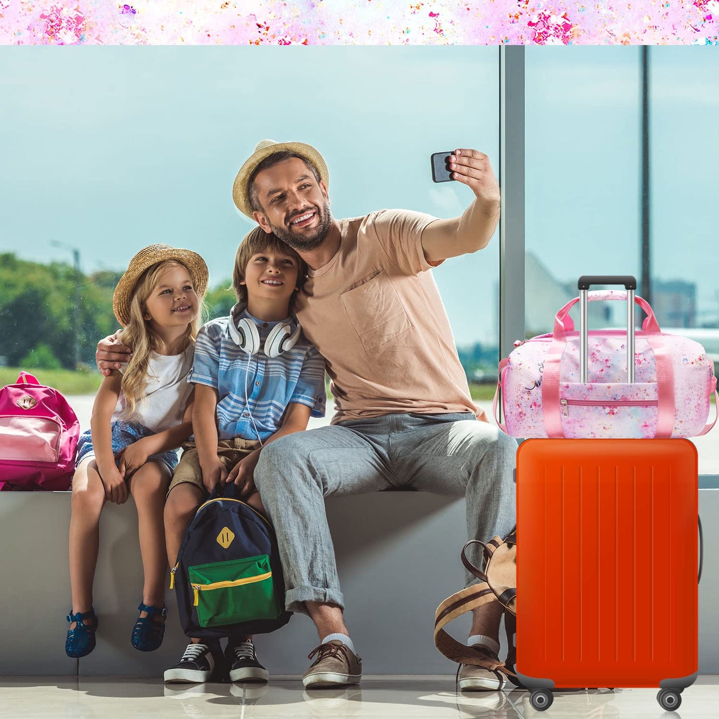 Duffle Bag for Woman Corduroy Gymnastics Sports Bag for Kids Dance Girls with Shoe Compartments