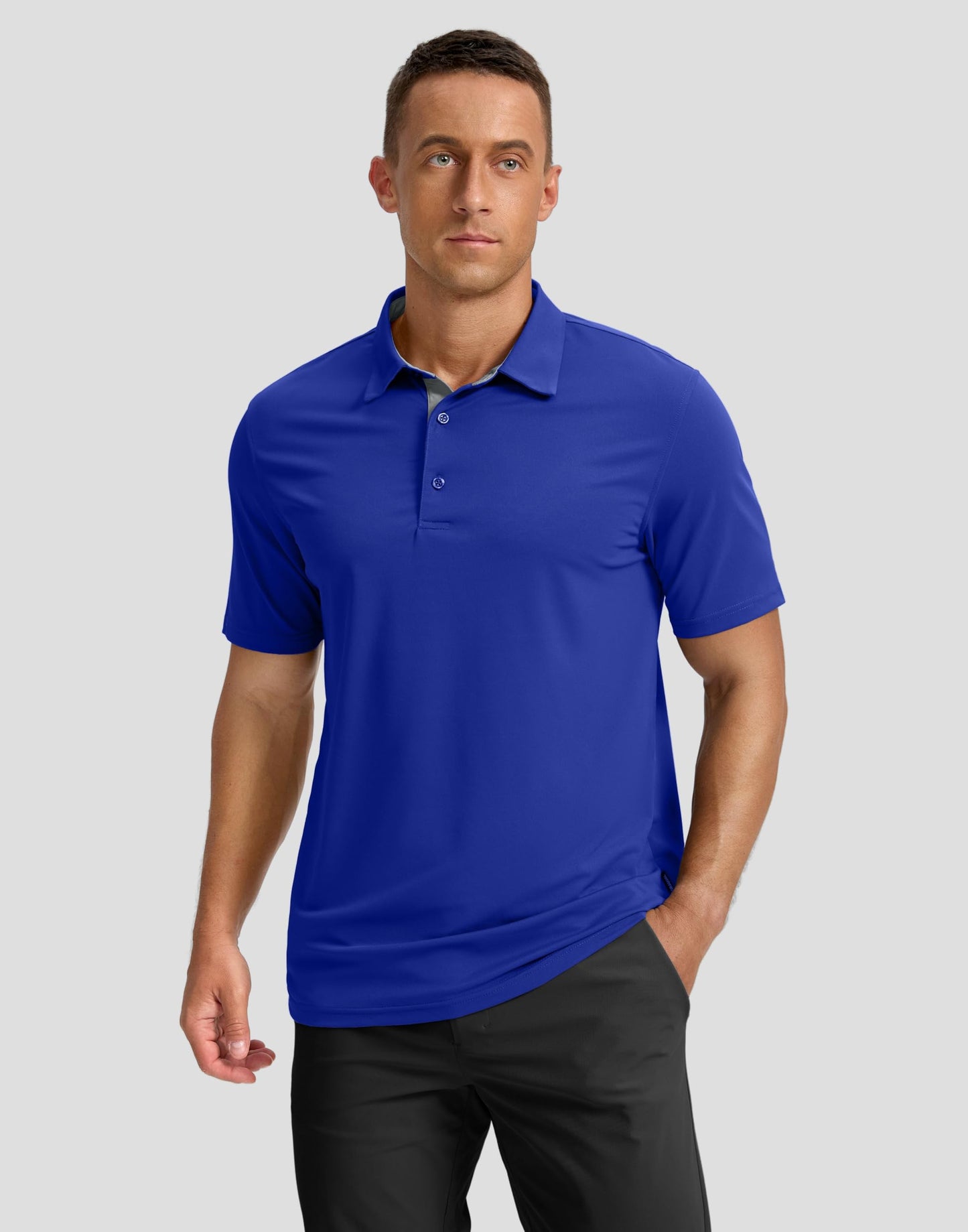 Men's Golf Polo Shirts Dry Fit Short Sleeve Shirt, Royal_Blue, M