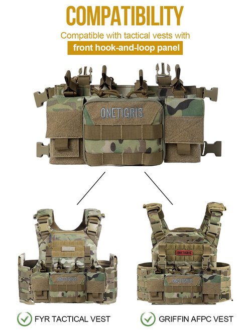 OneTigris Vulture Chest Rig, MOLLE Chest Rigs Tactical Chest Rig Dangler Pouch Utility Admin Pouch IFAK Medical Organizer