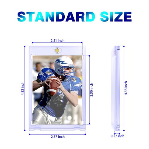 60ct Magnetic Card Holder - 35pt One Touch Card Holder for Sports Cards, Hard Plastic Card Protectors with UV Protection, Card Holders for Standard Trading & Baseball Cards