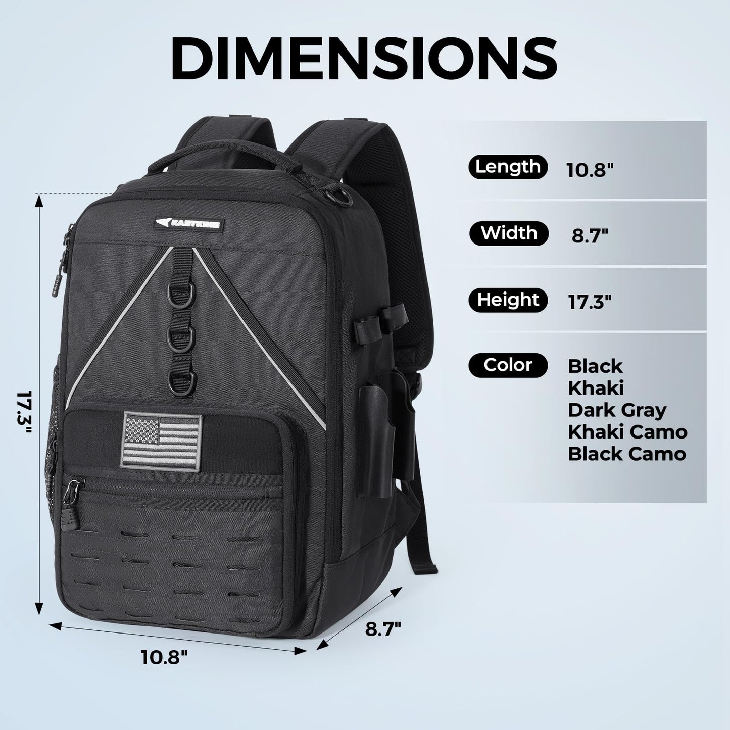 KastKing KarryAll KastMate Fishing Tackle Backpack,Water-Resistant Tackle Bag With 2 Rod Holders,Fishing Gear and Equipment With Large Gear Storage,Black