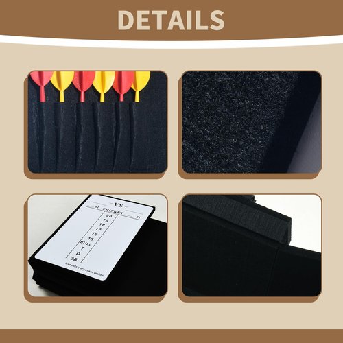 OCMML Dart Board Wall Protectors Multi-Functional Set with Scoreboard,Scoring Marker&Dart Holder Bag One-Piece Felt Panel Design Easy to Install,Safe Protection 35.4"x23.6"x0.5" Black Felt Dartboard