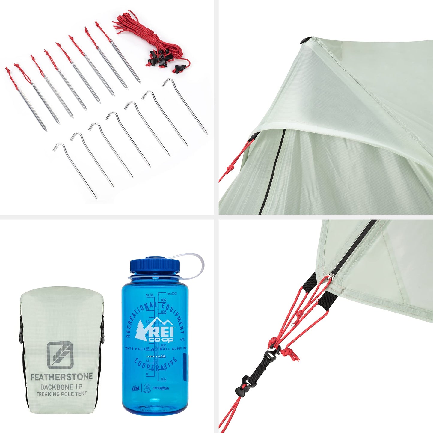 Featherstone Backbone 2 Person Ultralight Tent for Backpacking, Camping, Thru Hiking - Trekking Pole Backpacking Tent - Waterproof, Single-Wall, Durable Shelter - Compact, Light, & Easy to Carry