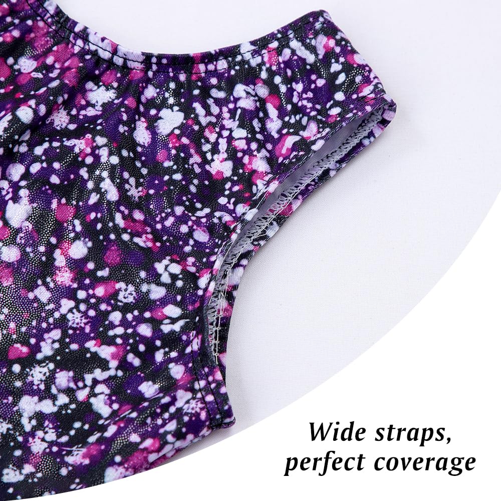 Belovance Girls Gymnastics Leotards With Shorts 5t size 6 Kids Children Dance Leotard Outfit Athletic Tumbling Training Biketard Clothes Sparkle Green Pink Gradient Unitard Quicky Dry Purple Glitter
