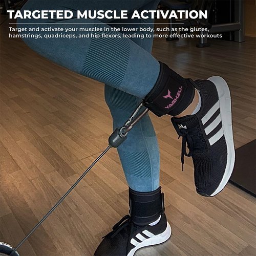 YAGHZU Ankle Straps for Cable Machines Women, Glute Kickback Cable Machine Attachments, Gym Ankle Cuffs, Wrist Cuffs for Workout, Leg Training Accessory, Fitness Gear for Home or Gym