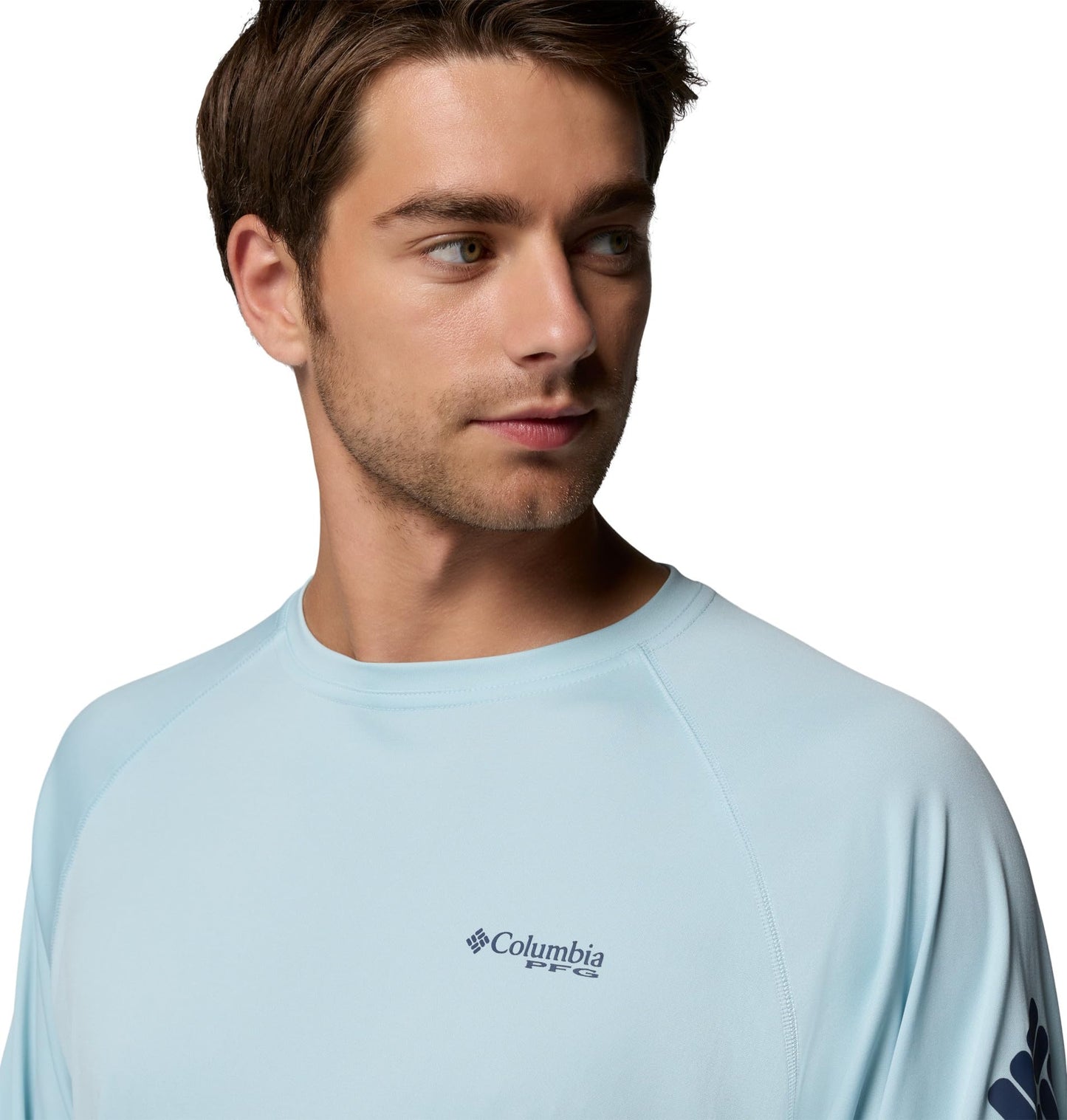 Columbia Men's PFG Terminal Tackle Long Sleeve Fishing Shirt, Marine Light/Nocturnal Logo, 3X Tall