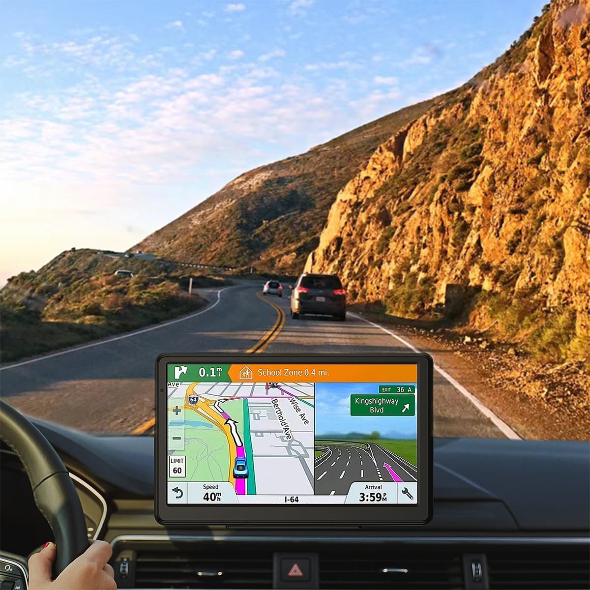 GPS Navigator for Car, Latest 2026 Map 7 inch Touch Screen Car GPS 256-16GB, Voice Turn Direction Guidance, Support Speed and Red Light Warning, North America Lifetime map Free Update(Black)