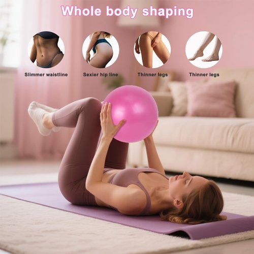 KABCON Pilates Ring Essentials Set for Women with 9.8” Exercise Ball,Elastic Bands, Yoga Socks, Carrying Bag, 13-Pcs Home Workout Set