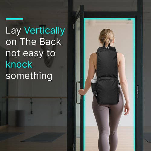 Tangoner Yoga Mat Bag Carrier Zipper Closure Multi Functional Essential Pockets Exercise Yoga Mat Holder Backpack (Black)