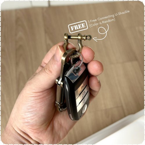NEWTRO Carabiner Keychain Clip - Double Action Locking Key Organizer for Car Key FOB, Durable EDC Keyring for Men, Women, Outdoor (1pcs-A-Gold)