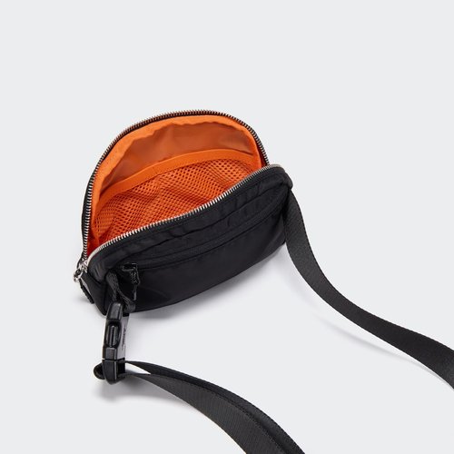 Black Belt Bag with Adjustable Strap, Pander Nylon Mini Fanny Pack for Outdoors Workout Traveling Casual Running Cycling, 1L